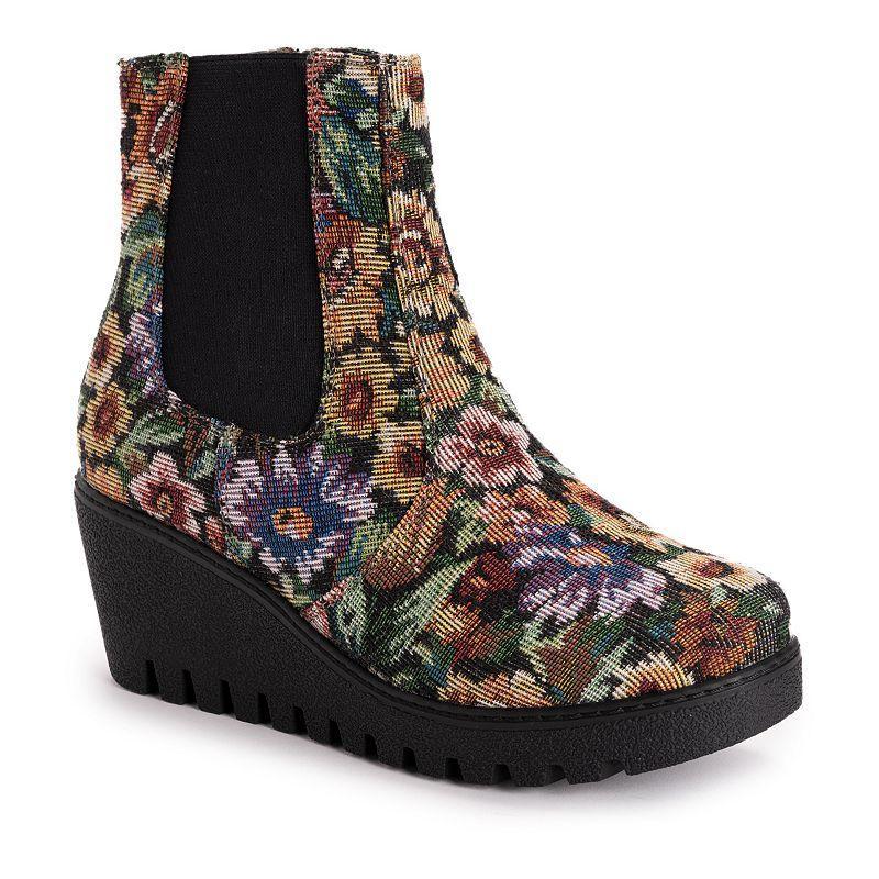 MUK LUKS Vermont Essex Womens Wedge Ankle Boots Product Image