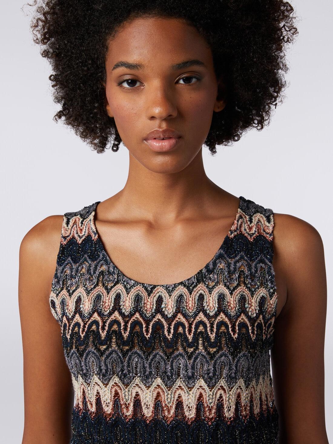 Tank top in lamé viscose blend with wave motif Multicoloured | Missoni Product Image