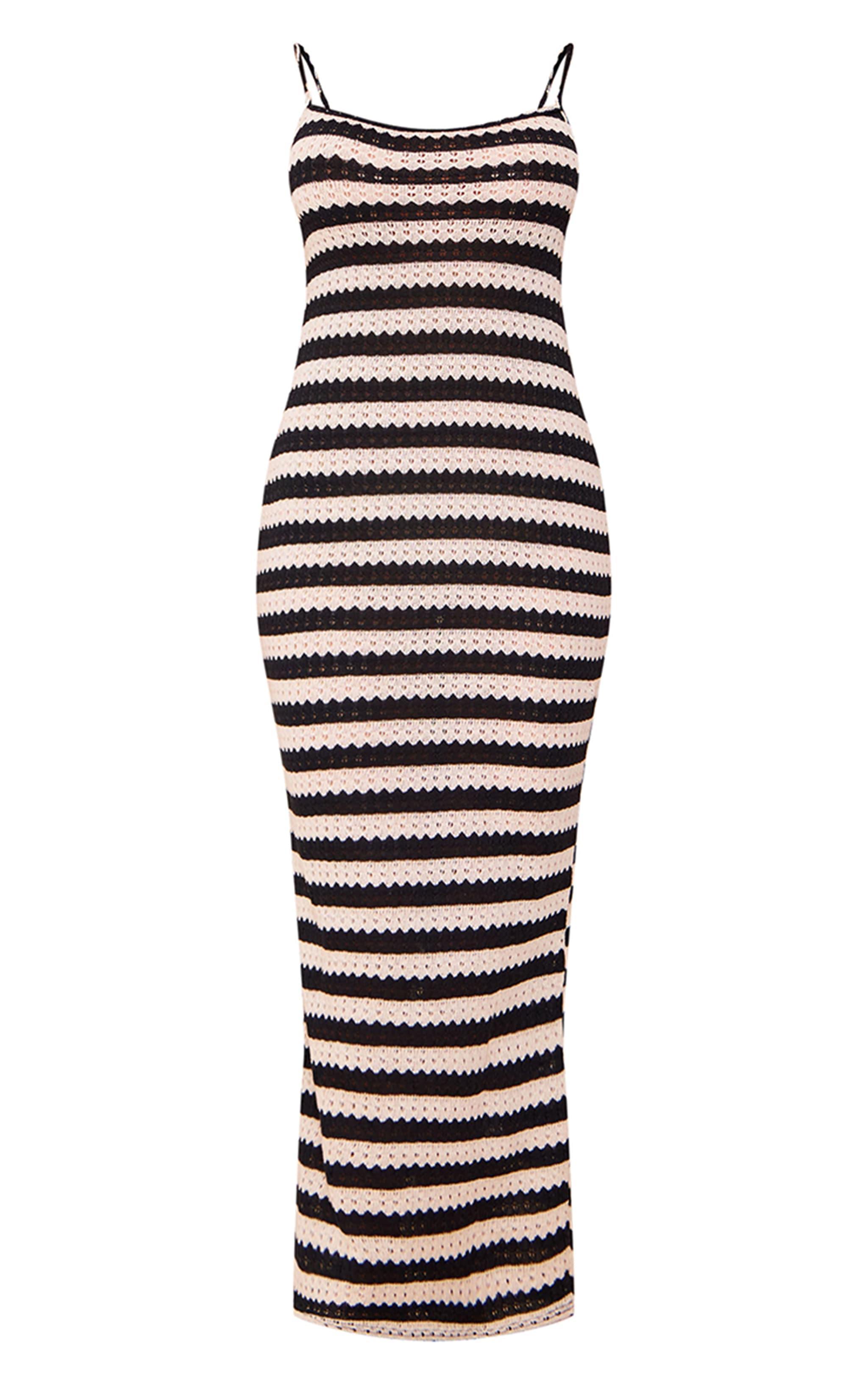 Monochrome Stripe Strappy Maxi Dress Product Image