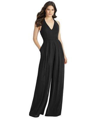 V-Neck Wide-Leg Jumpsuit  Product Image