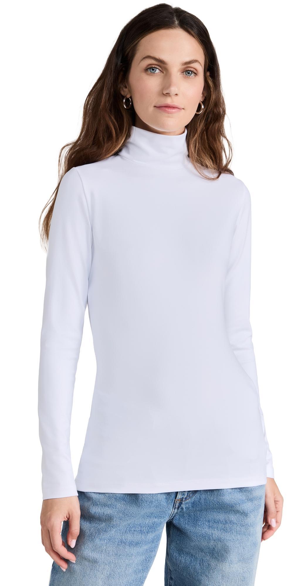 Susana Monaco Turtleneck Long Sleeve Top Sugar L Product Image