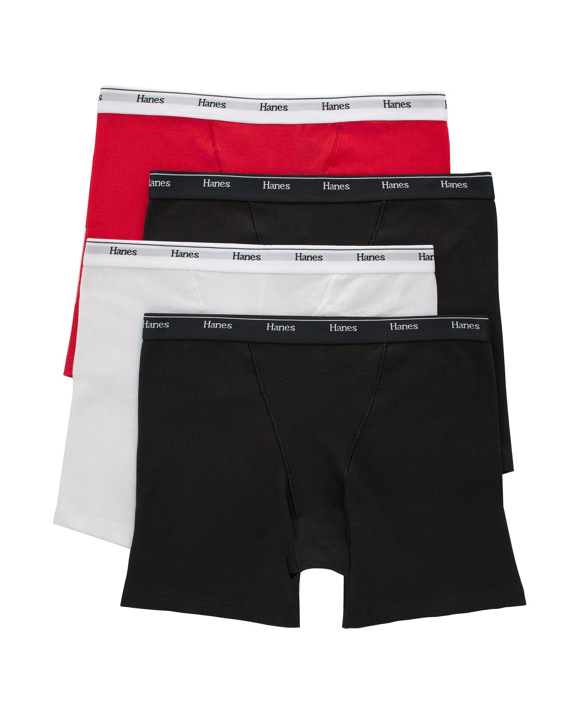 Hanes Womens 4pk Originals Boxer Briefs - White/Red/Black Product Image