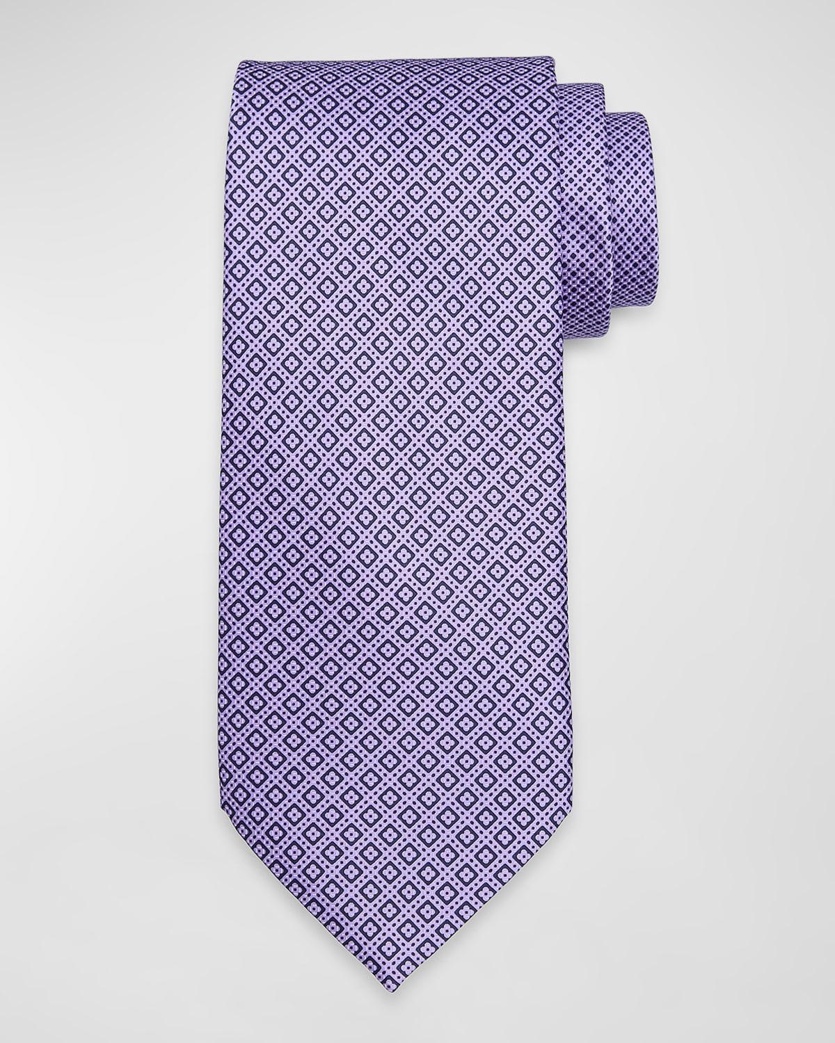 Men's Micro-Geometric Silk Tie Product Image