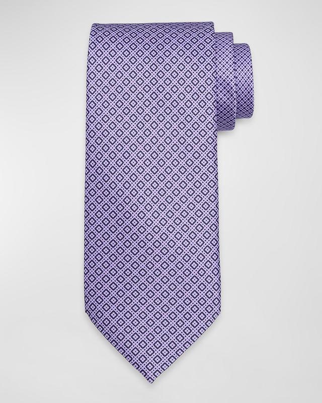 Mens Micro-Geometric Silk Tie Product Image