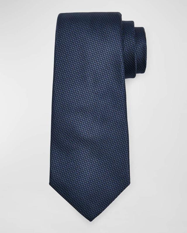 Men's Textured Solid Tie, Navy Product Image