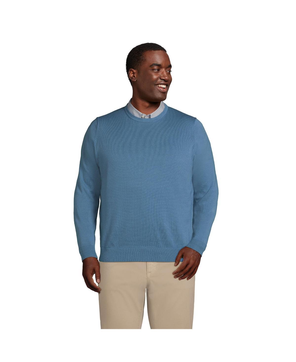 Lands End Big & Tall Fine Gauge Supima Cotton Crewneck Sweater Product Image