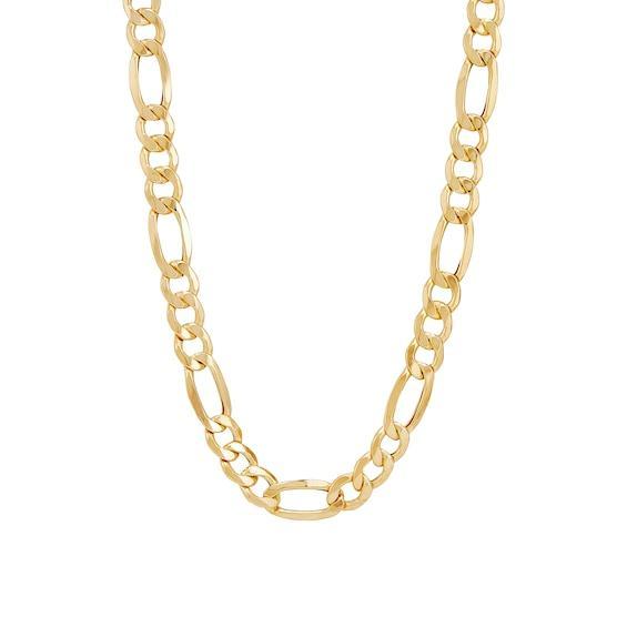 Men's 9.0mm Figaro Chain Necklace in Hollow 10K Gold - 26" Product Image