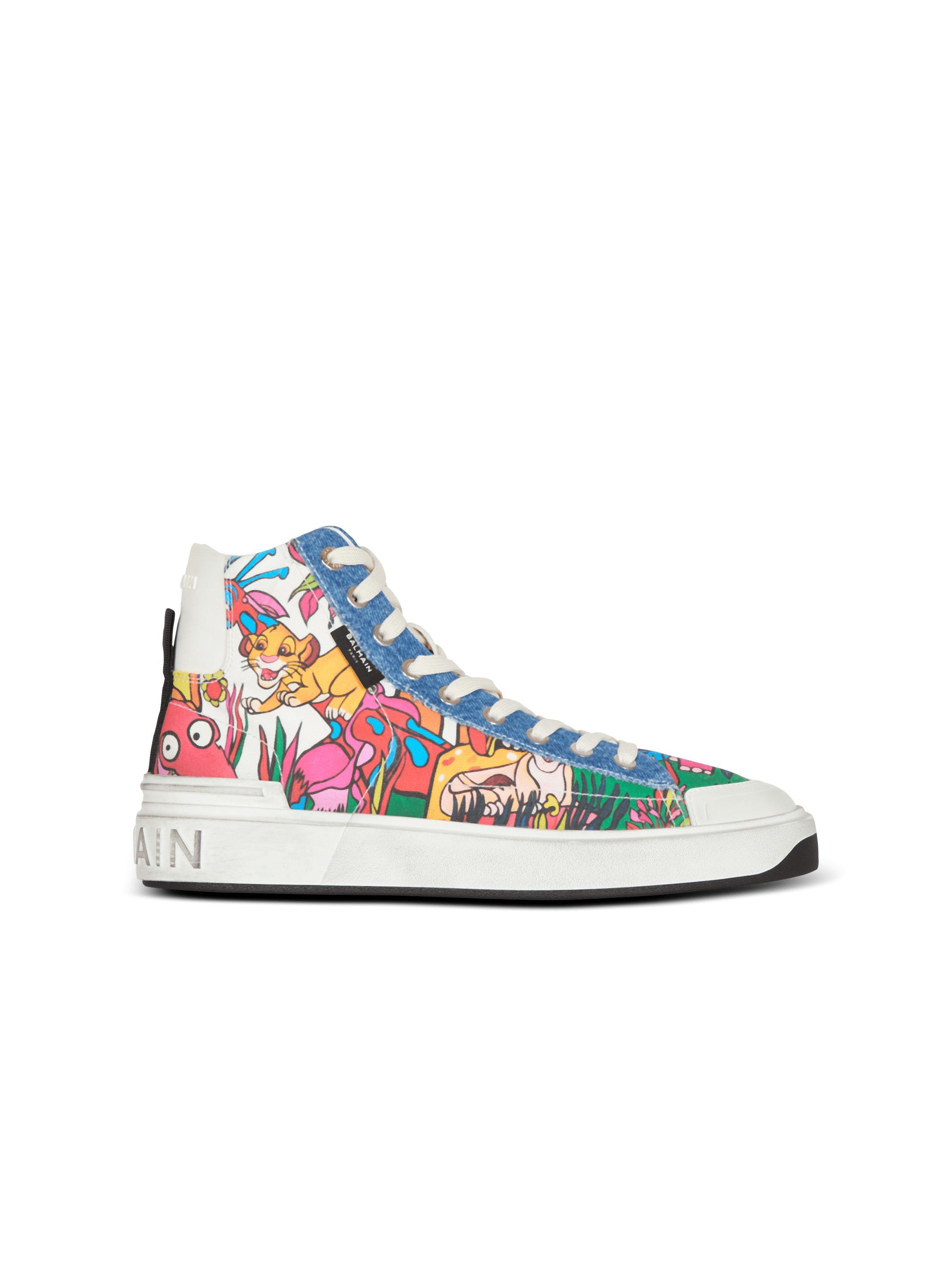 Disney x Balmain: The Lion King - B-Court High Top trainers with Enfant Précoce print Product Image