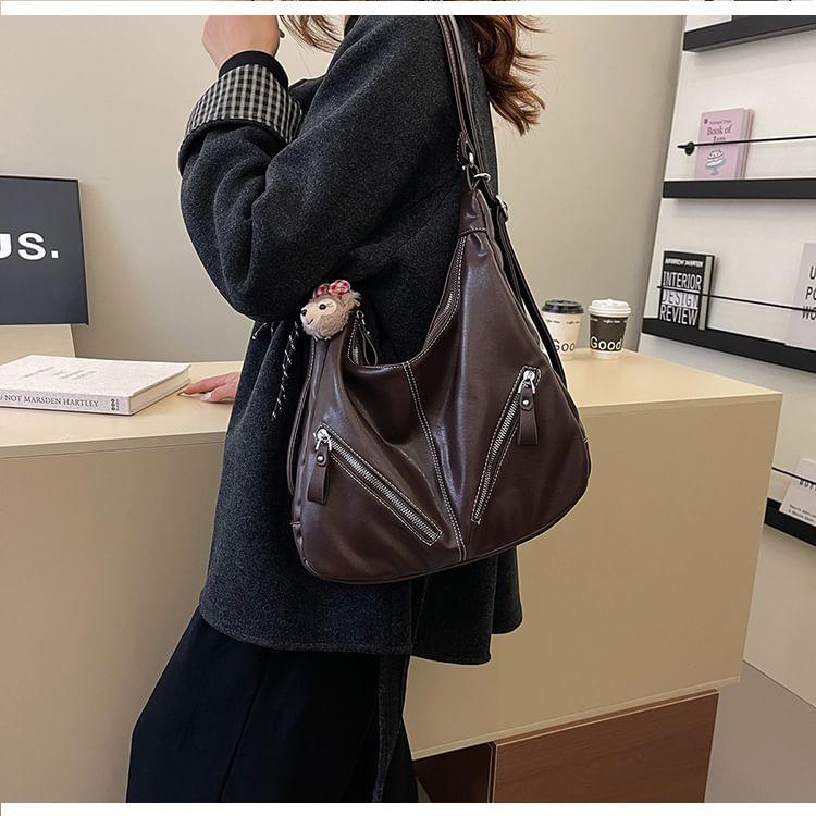 Multi-Pocket Faux Leather Backpack Product Image