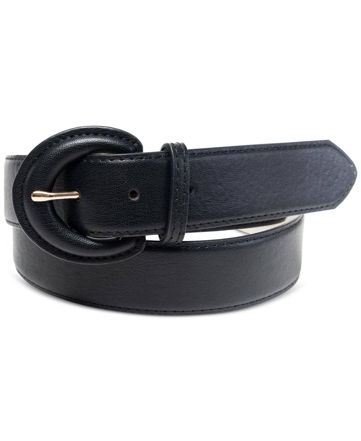 On 34th Womens Covered-Buckle Faux-Leather Belt, Created for Macys Product Image