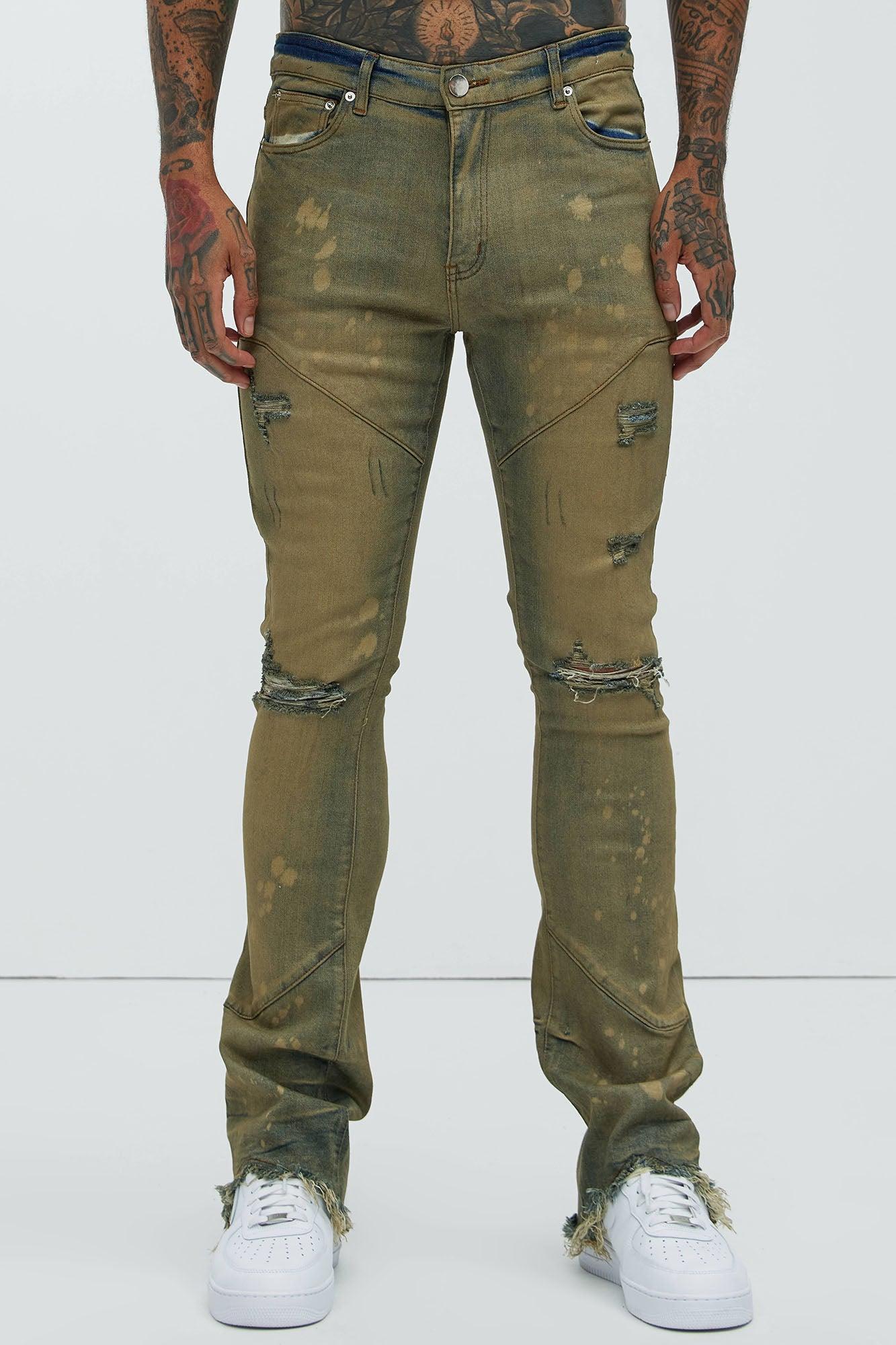 Dirty Street Way Stacked Skinny Flare Jeans - Vintage Wash Product Image