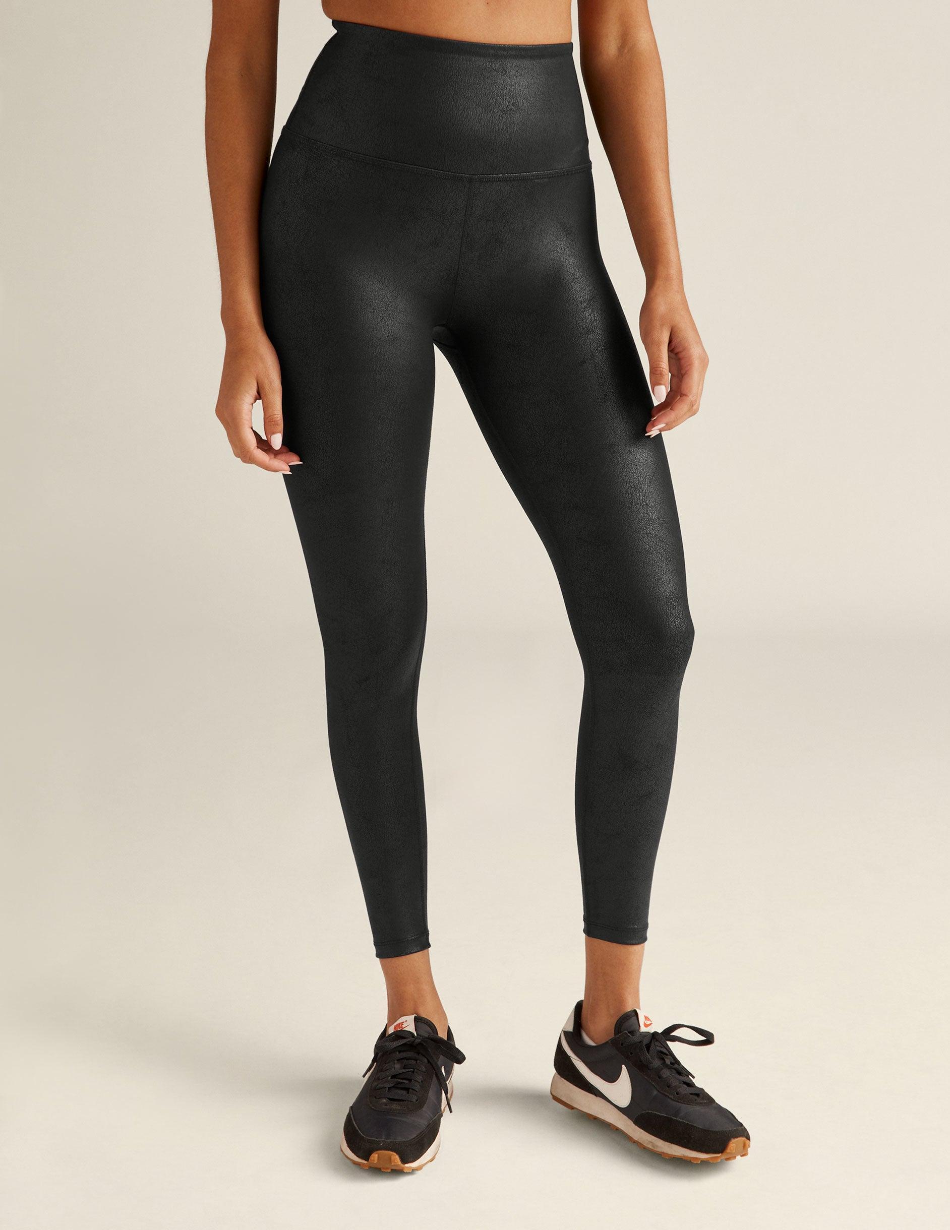 Leatherette High Waisted Midi Legging Product Image