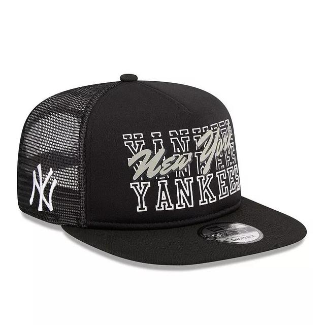 Mens New Era Black New York Yankees Street Team A-Frame Trucker 9FIFTY Snapback Hat Product Image