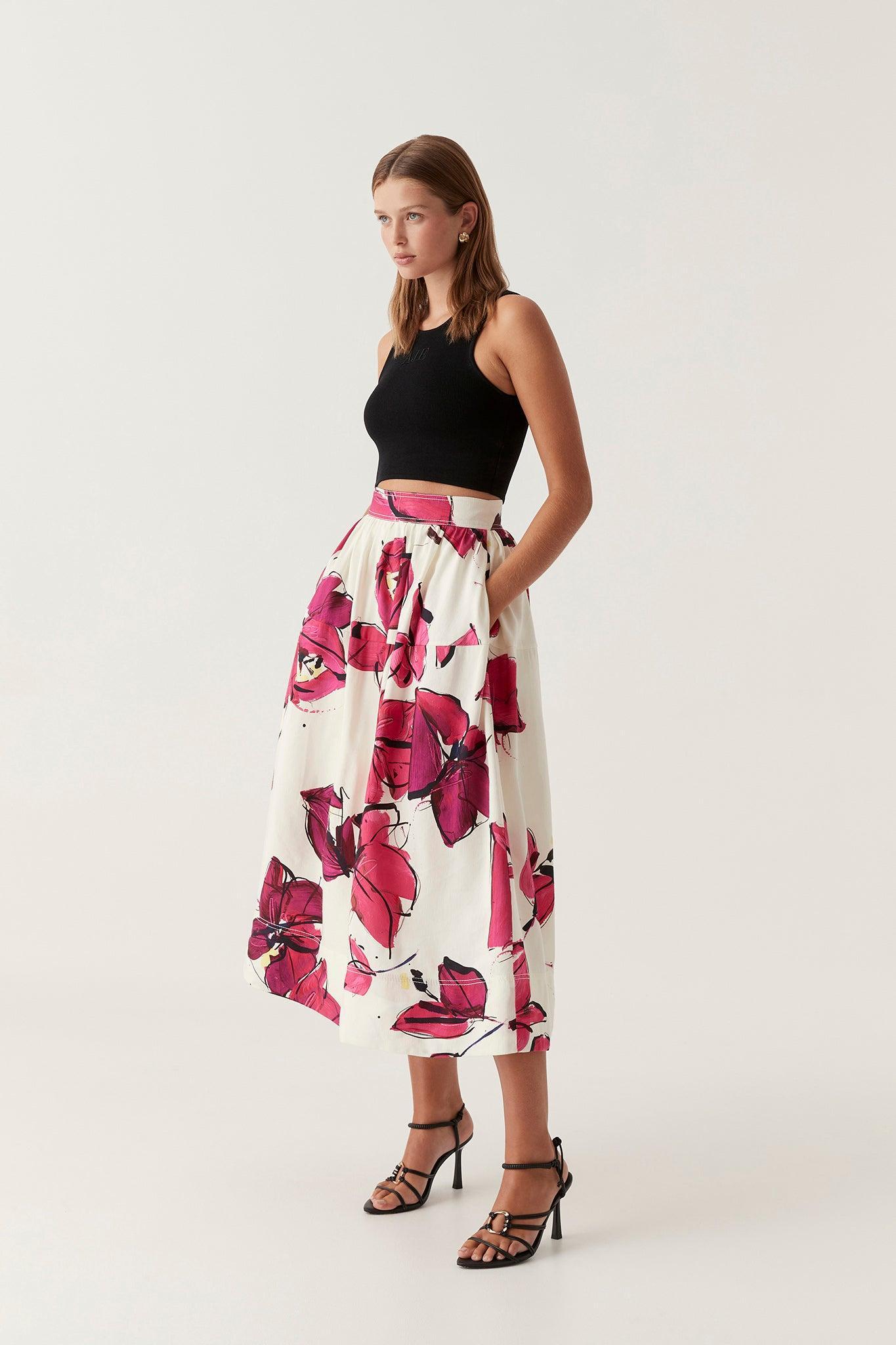 Lottie Gathered Midi Skirt Product Image