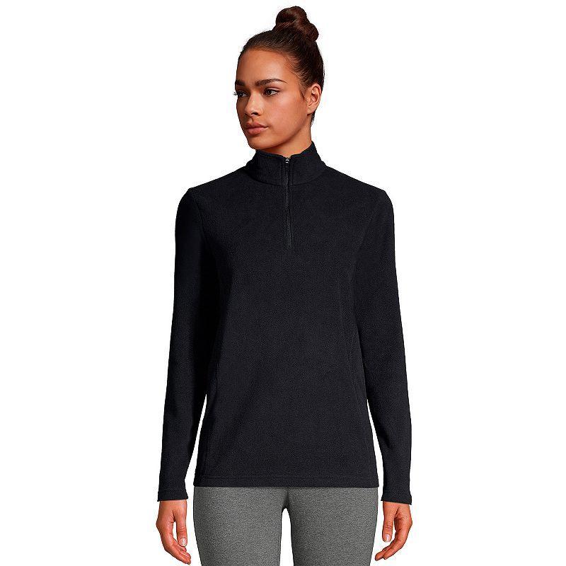 Lands' End Women's Anyweather Fleece Quarter Zip Pullover - Medium - Black product image