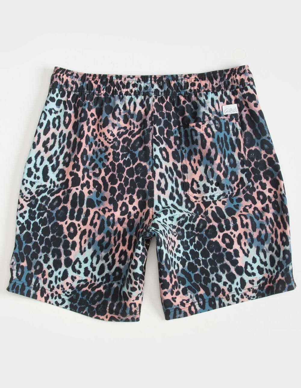 BLUE CROWN Cheetah Dye Mens 7" Swim Shorts Product Image