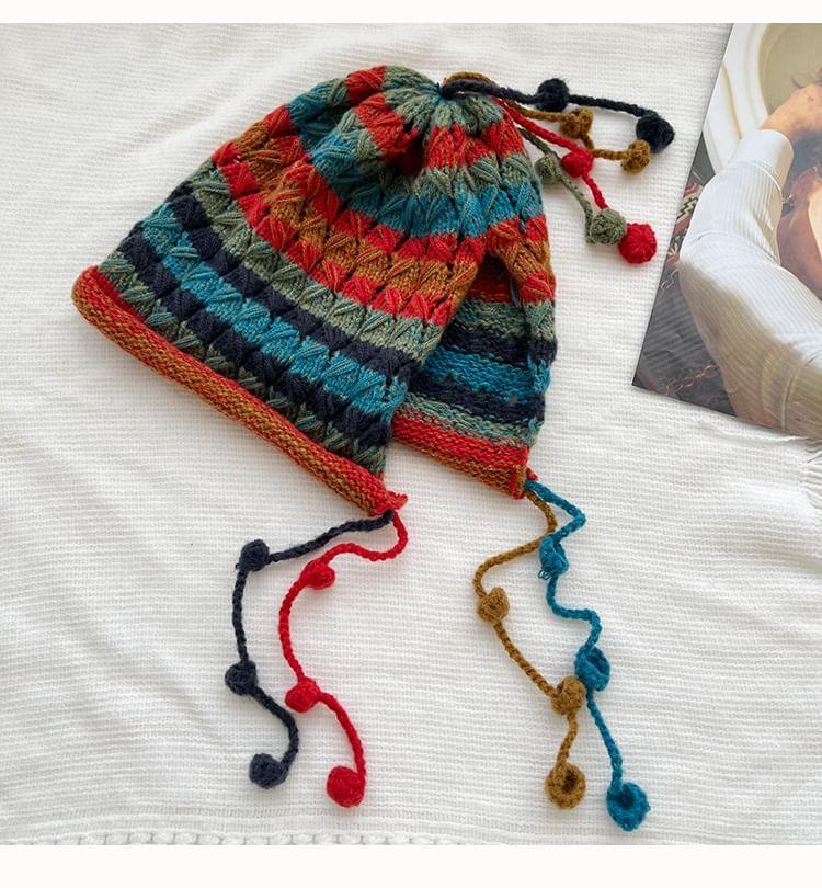 Color Block Knit Bonnet Product Image