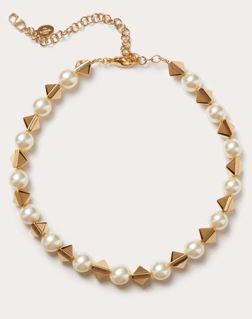 ROCKSTUD METAL AND SWAROVSKI® PEARL NECKLACE Product Image