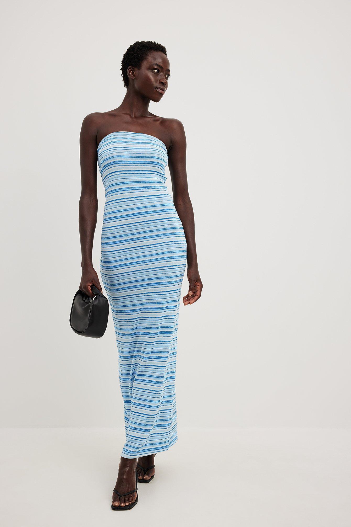 Bandeau Striped Maxi Dress Product Image