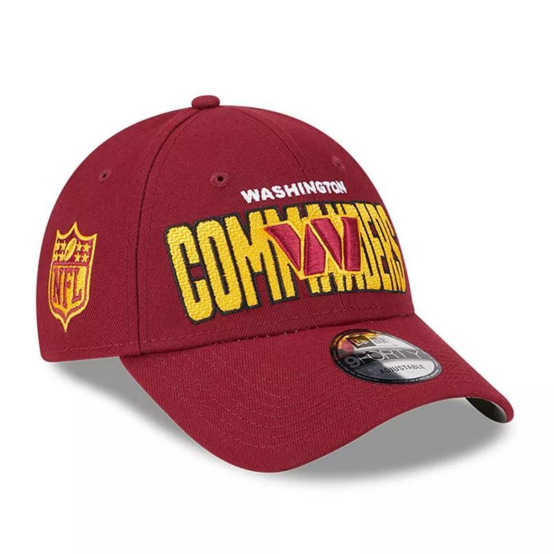 Mens New Era Burgundy Washington Commanders 2023 NFL Draft 9FORTY Adjustable Hat Product Image