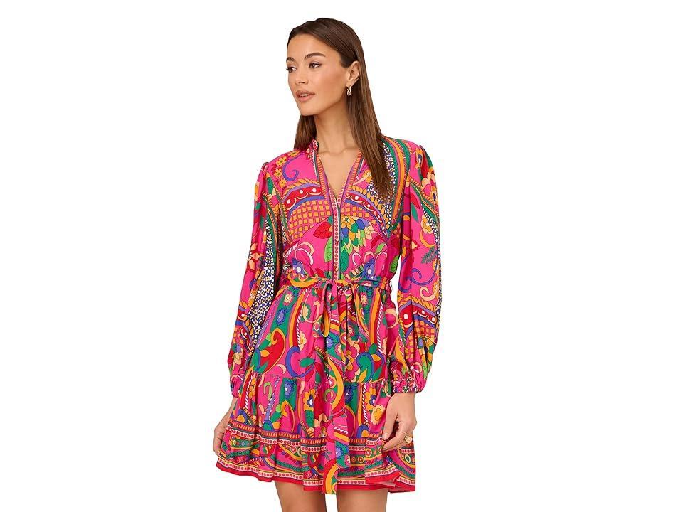 Adrianna by Adrianna Papell Womens Printed Shirtdress Product Image