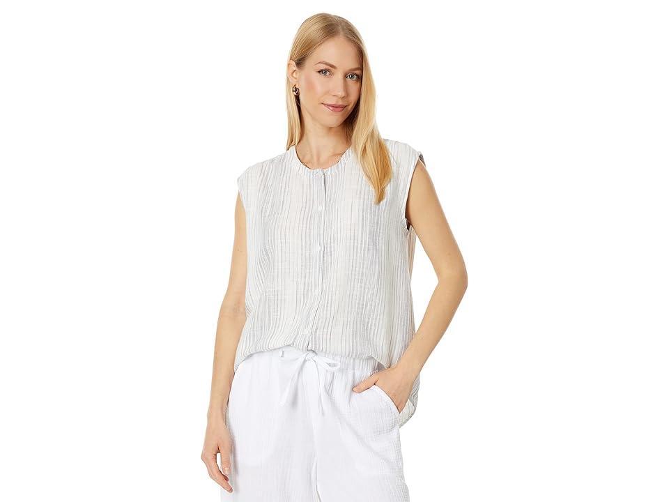 Splendid Lola Sleeveless Button-Up Top (Rouge Stripe) Women's Clothing Product Image