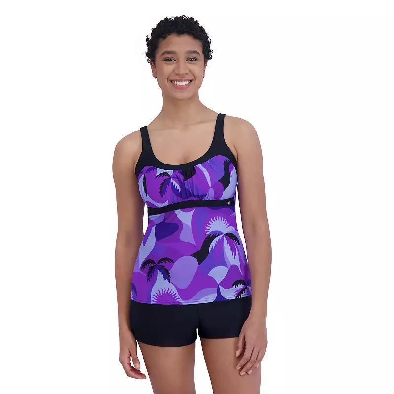 Womens ZeroXposur Print UPF 30+ Tankini Top Red Oasis Product Image