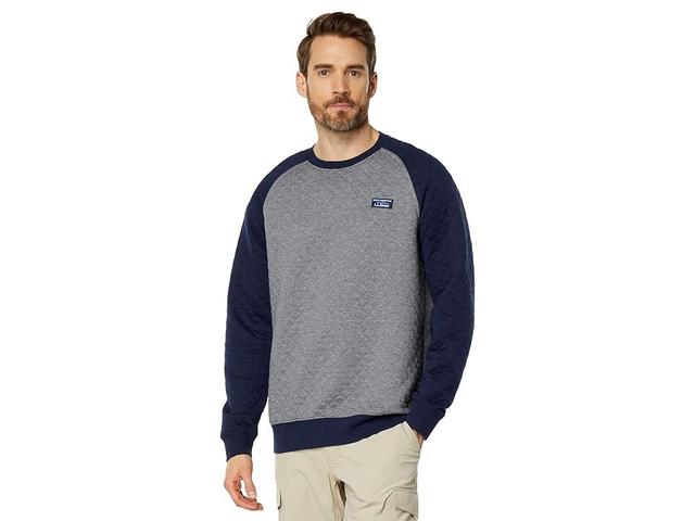 L.L.Bean Quilted Crew Neck Color-Block Heather/Classic Navy) Men's Clothing Product Image