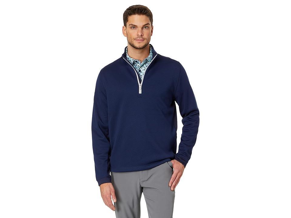 Callaway Midweight 1/4 Zip Hex Pullover (Peacoat) Men's Clothing Product Image