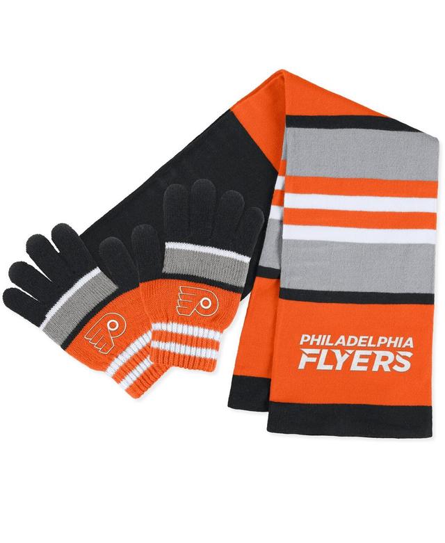 Womens WEAR by Erin Andrews Philadelphia Flyers Stripe Glove & Scarf Set Product Image