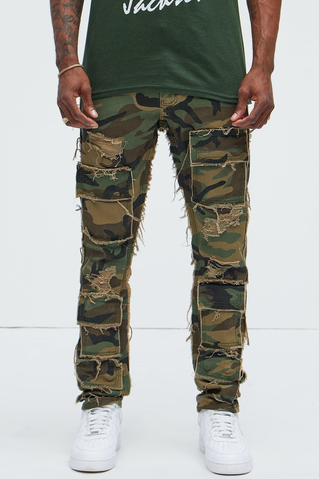 Put Me Through Cargo Slim Pants - Camouflage Product Image