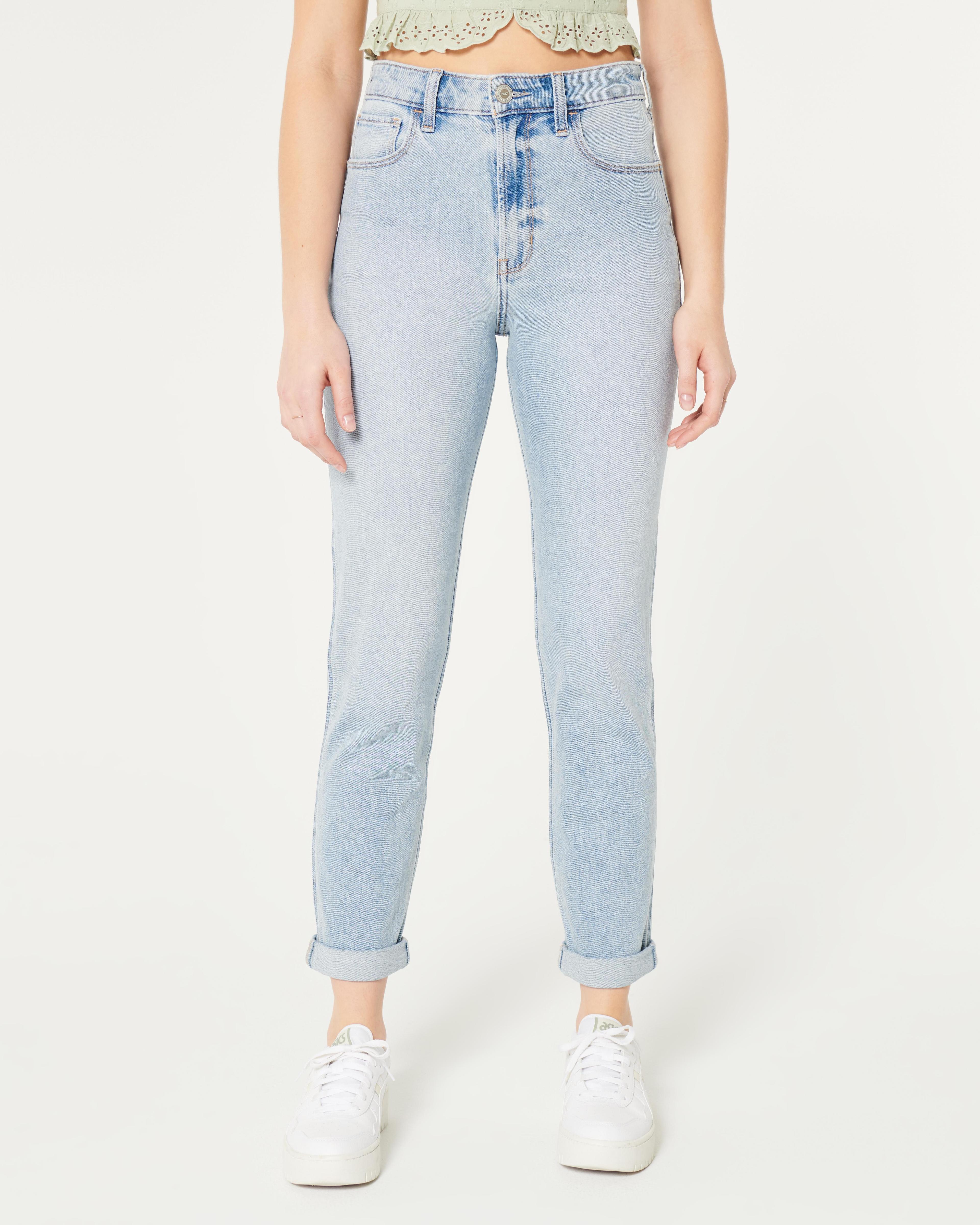 Ultra High-Rise Light Wash Mom Jeans Product Image