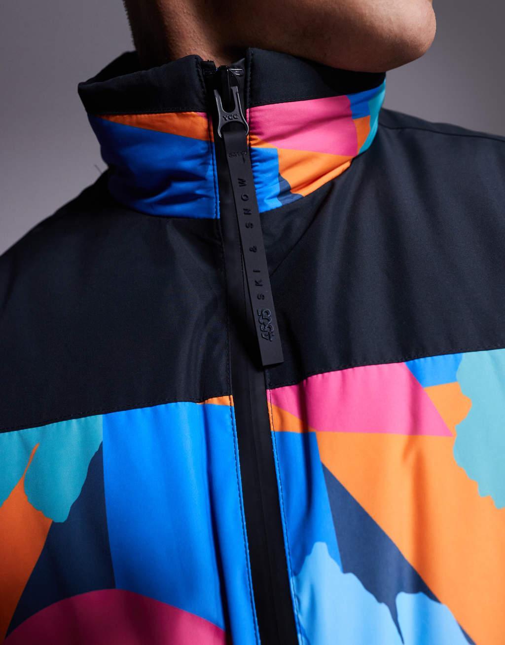 ASOS 4505 Ski water repellent insulated ski suit in retro 80s print Product Image