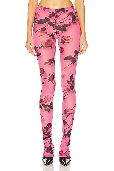 Blumarine Mesh Leggings in Pink Product Image