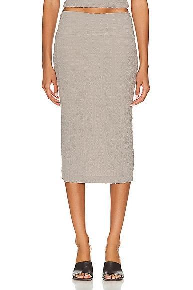 Enza Costa Puckered Pencil Skirt in Grey Product Image