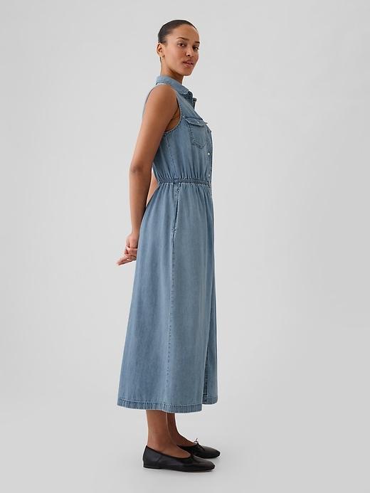 Western Denim Midi Dress Product Image