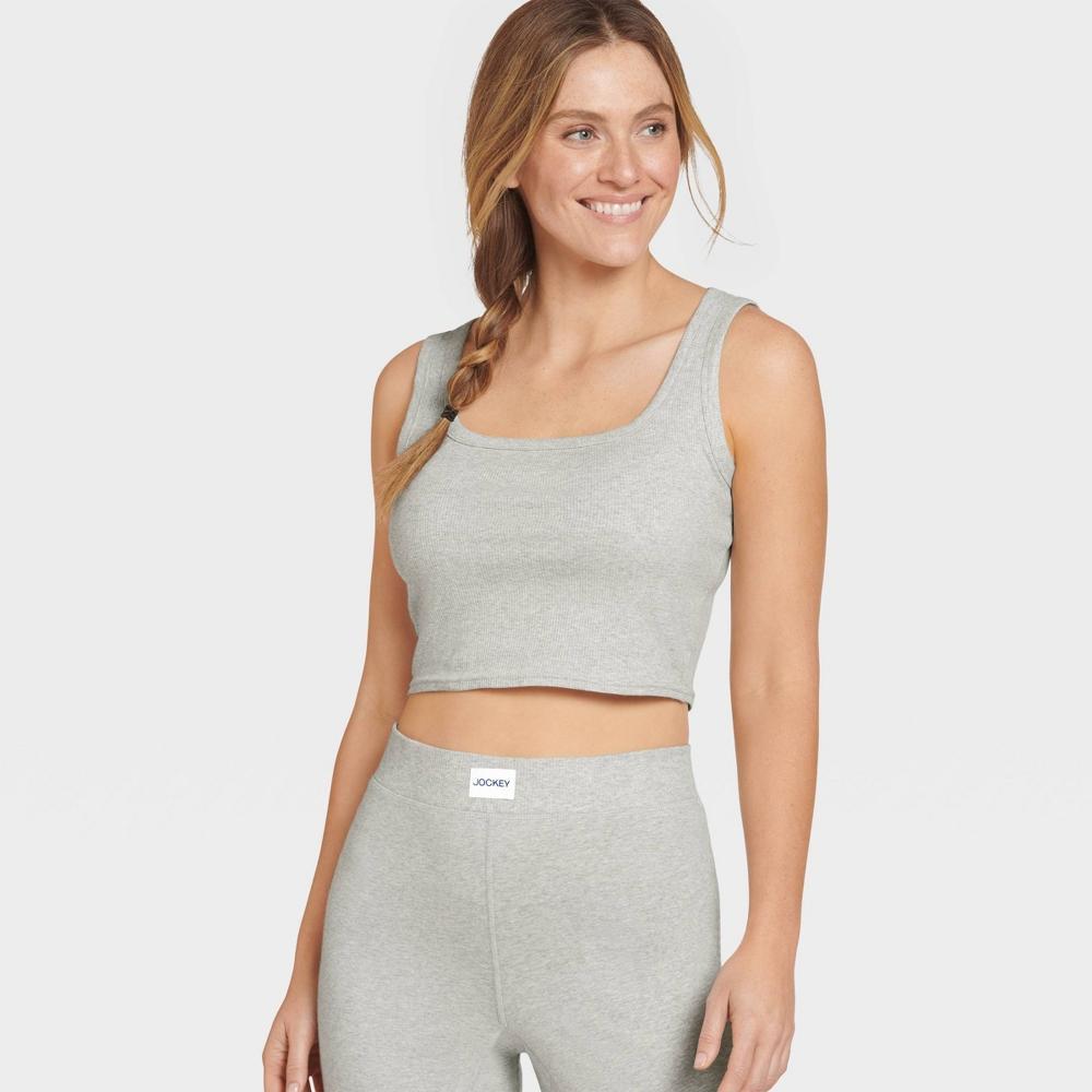 Jockey Generation Womens Cotton Stretch Lounge Cropped Tank Top - Gray product image