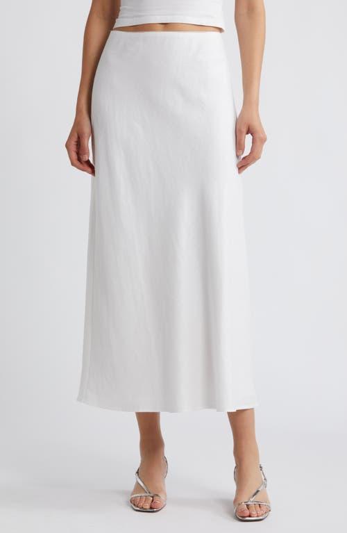 Layla Linen Skirt In White Product Image