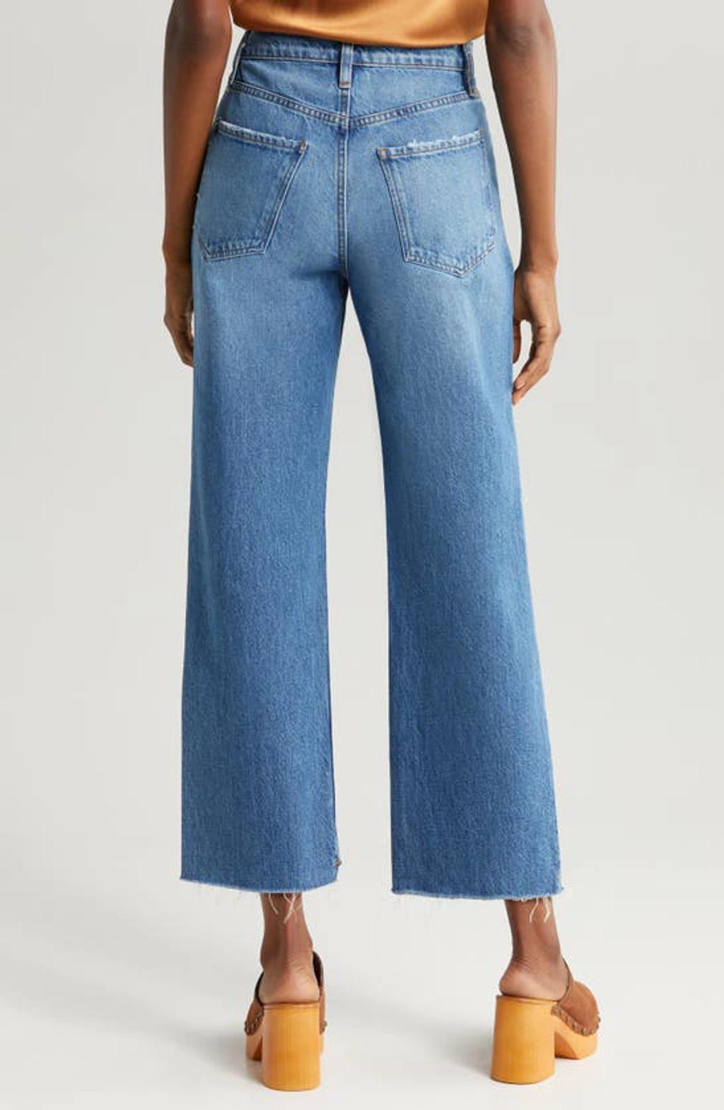 FRAME Le Jane High Waist Crop Straight Leg Jeans In Mariner Clean Product Image