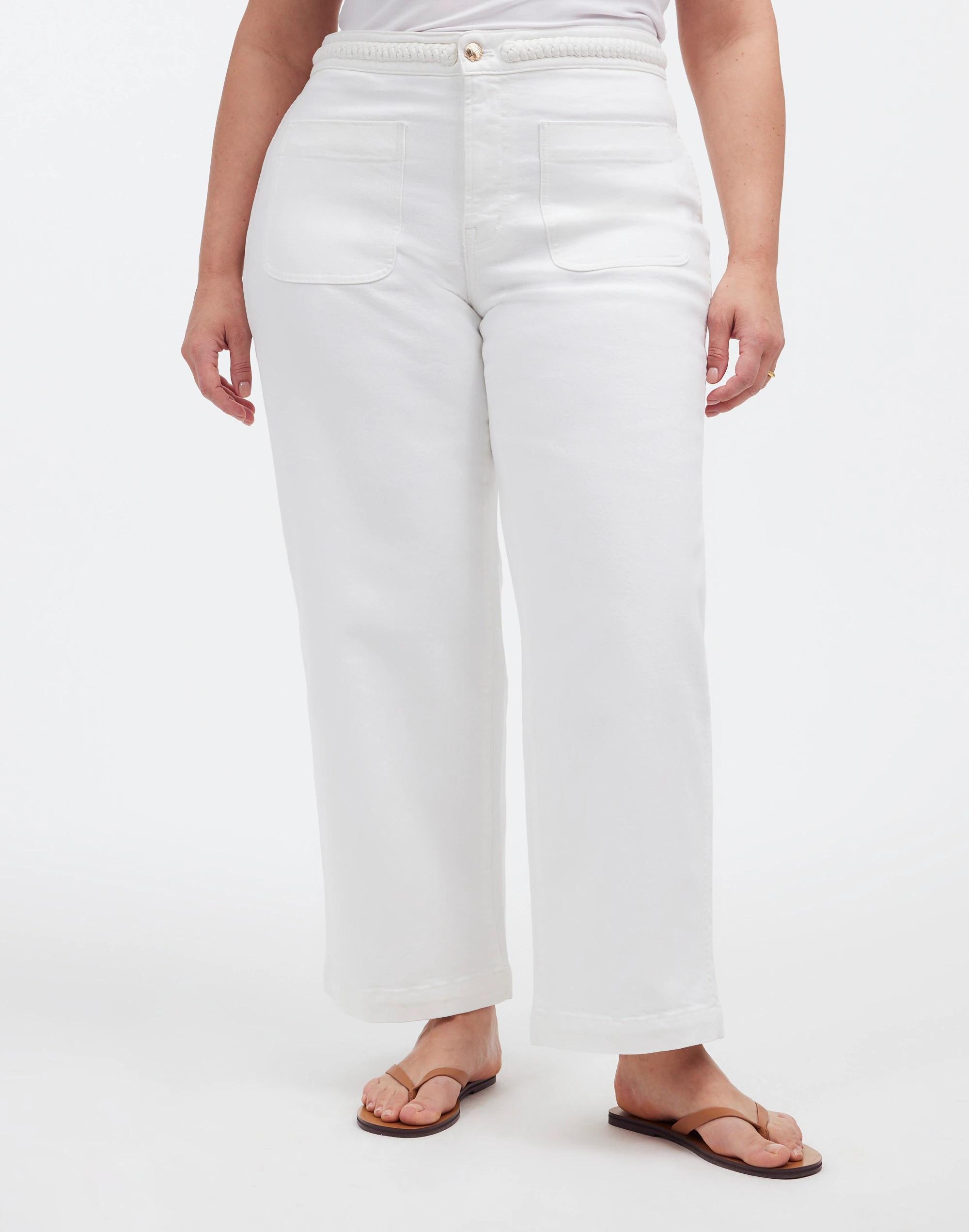 Madewell x Lisa Says Gah! The Plus Perfect Vintage Wide-Leg Crop Jean in Eyelet White Product Image