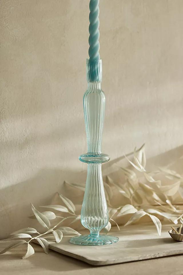 Sculptural Ridged Glass Candle Holder Product Image