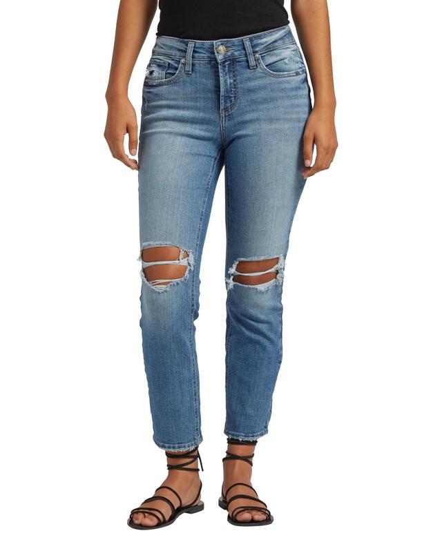 Silver Jeans Co. Suki Ripped Ankle Straight Leg Jeans Product Image