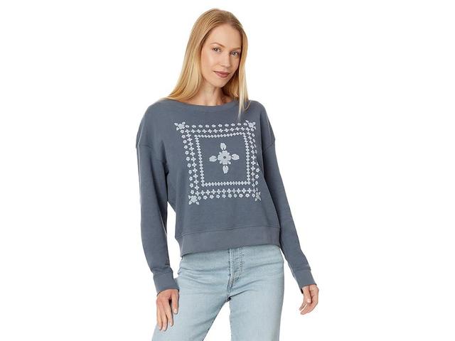 Pendleton Graphic French Terry Pullover (Vintage Indigo) Women's Sweater Product Image