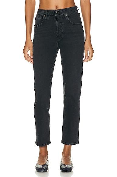 Agolde Riley High Rise Cropped Straight Jeans in Panoramic Product Image