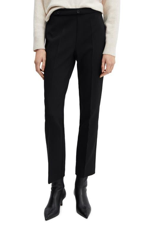 MANGO Belted Straight Leg Ankle Pants Product Image