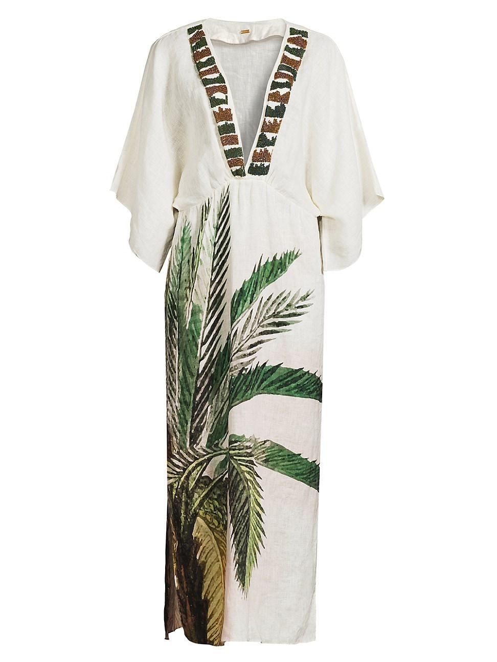 Womens Topacio Palm Linen Maxi Dress Product Image