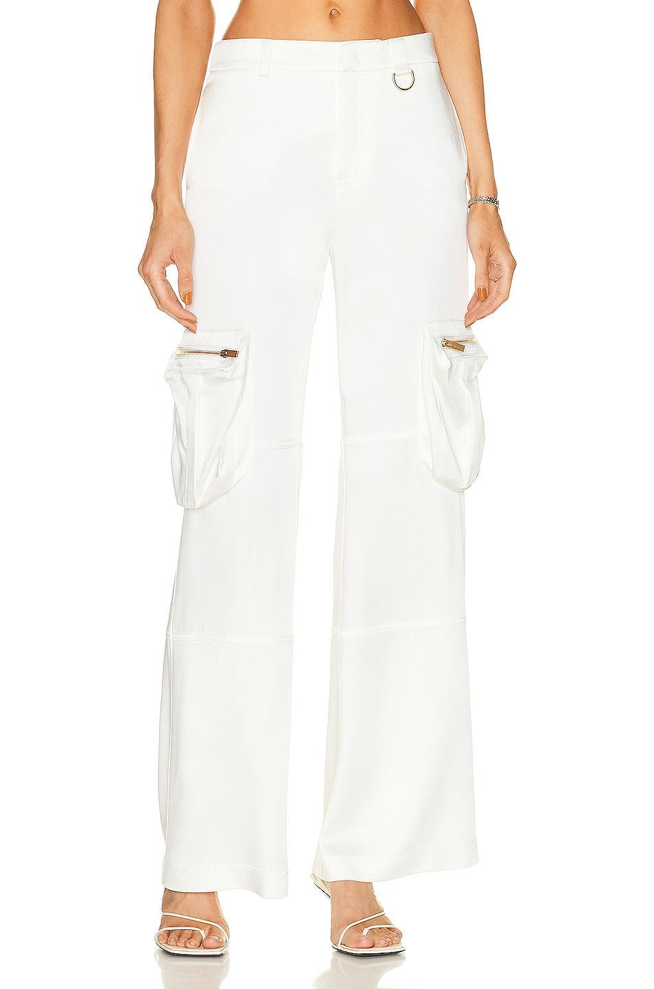 Blumarine Wide Leg Cargo Pant White. (also in ). product image