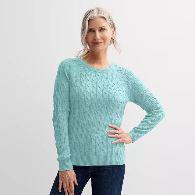 Womens Croft & Barrow The Extra Soft Cabled Crew Neck Sweater Product Image