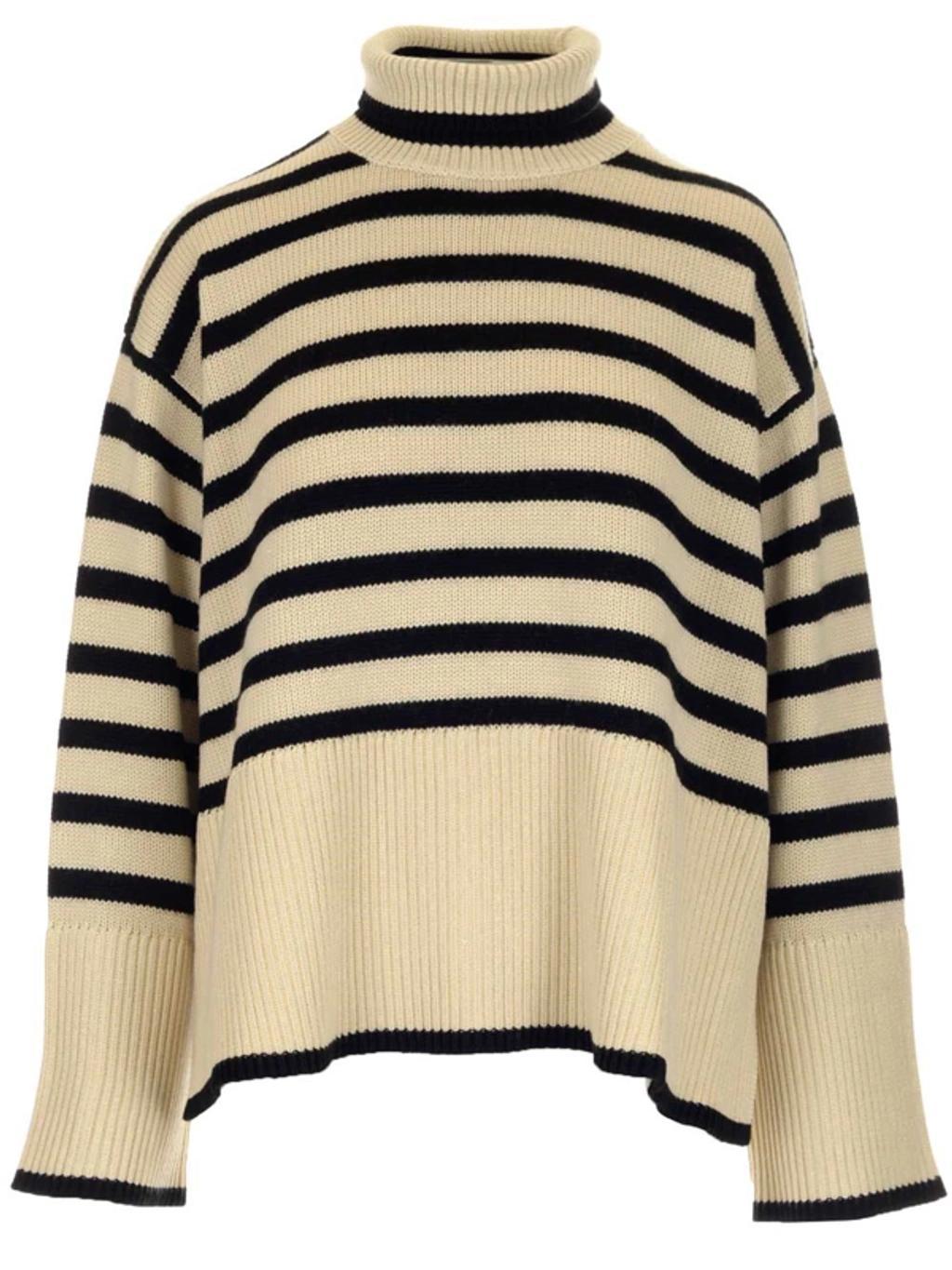 Striped Turtleneck Knit Jumper In Multi Product Image