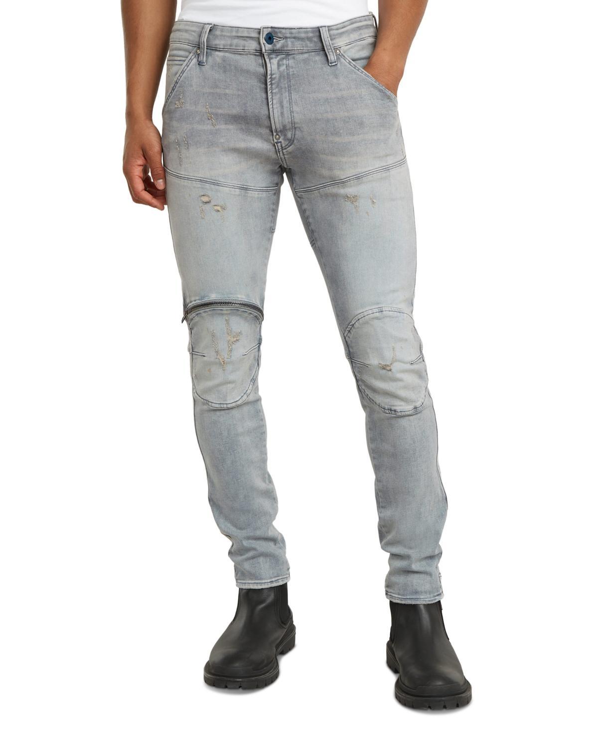 Mens D-5620 3D Zip Skinny Faded Jeans Product Image